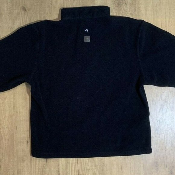 Peter Millar Golf 1/4 Zip Fleece Pullover Womens Medium Pockets Black Bird 1929 - Picture 2 of 7